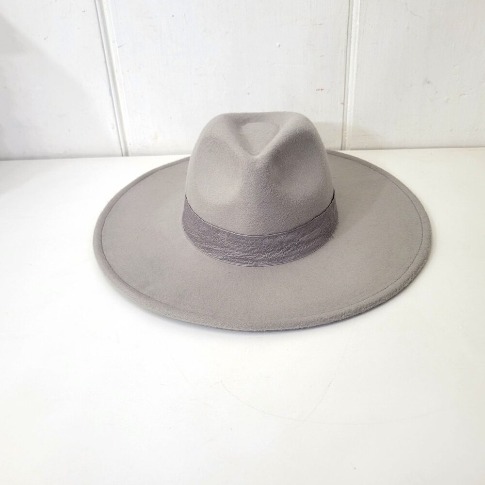 Carley Jean Los Angeles Wide-Brimmed Gray Felt Hat - Picture 1 of 7